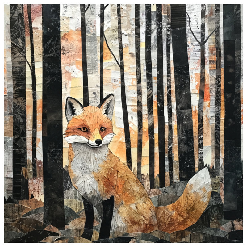 Rideaux de douche Fox In Forest Collage, L 70 po x H 72 po
