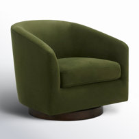 Green Upholstered Swivel Barrel Chair
