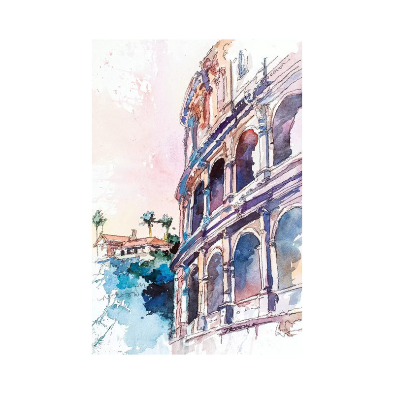 Colisée romain, H 18 po x l 12 po x 1,5 po