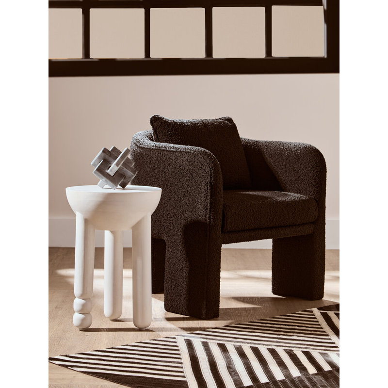 Upholstered Armchair, Black
