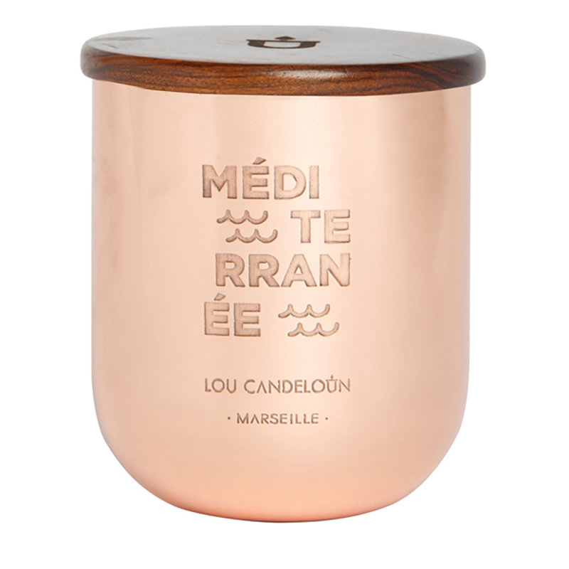 Mediterranean Scented Jar Candle, 14cm H x 12.5cm W x 12.5cm D