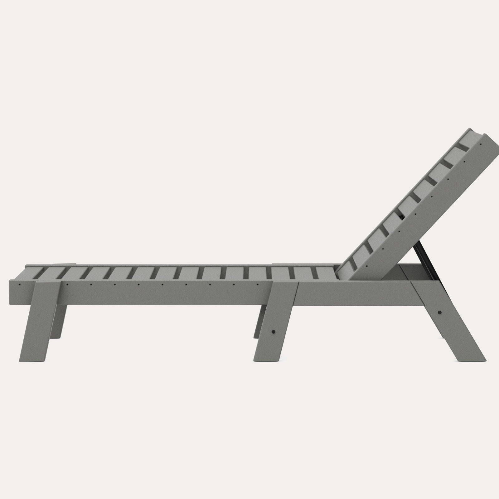 POLYWOOD® Captain 25" Patio Chaise Lounge, Slate Gray