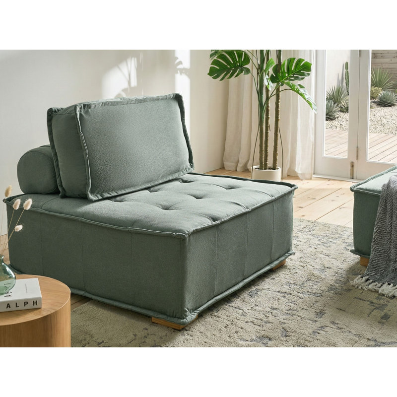 TIBRO Upholstered Fabric Armless, Light Green