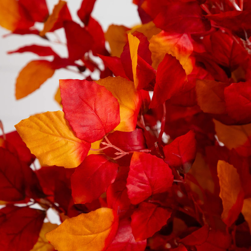 6 pi. Arbre d'automne artificiel pré-éclairé avec 300 lumières DEL blanc chaud