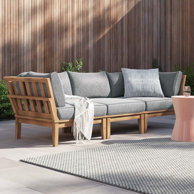 Ensemble de patio d'extérieur 3 pièces Modway Marina, Gris