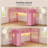 Metal Twin Over Twin Kids Bunk Bed with Bookshelf, 4 Storage Drawers, Built-in Power Outlet & RGB LED Lights, Clothing Rack, Full Safety Guardrail & Ladder, Space-Saving Bunk Bed for 2 Children Small Bedroom-1956301181