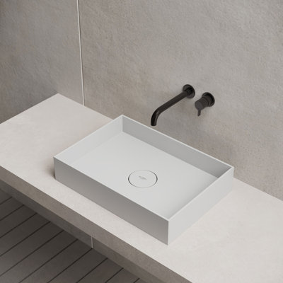 Évier vasque rectangulaire à surface solide blanc mat 20 po x 14 po MonBlari