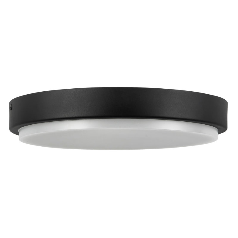 Bailey 11-in Black dimmable LED Outdoor Ceiling Light, Matte Black, Matte Black