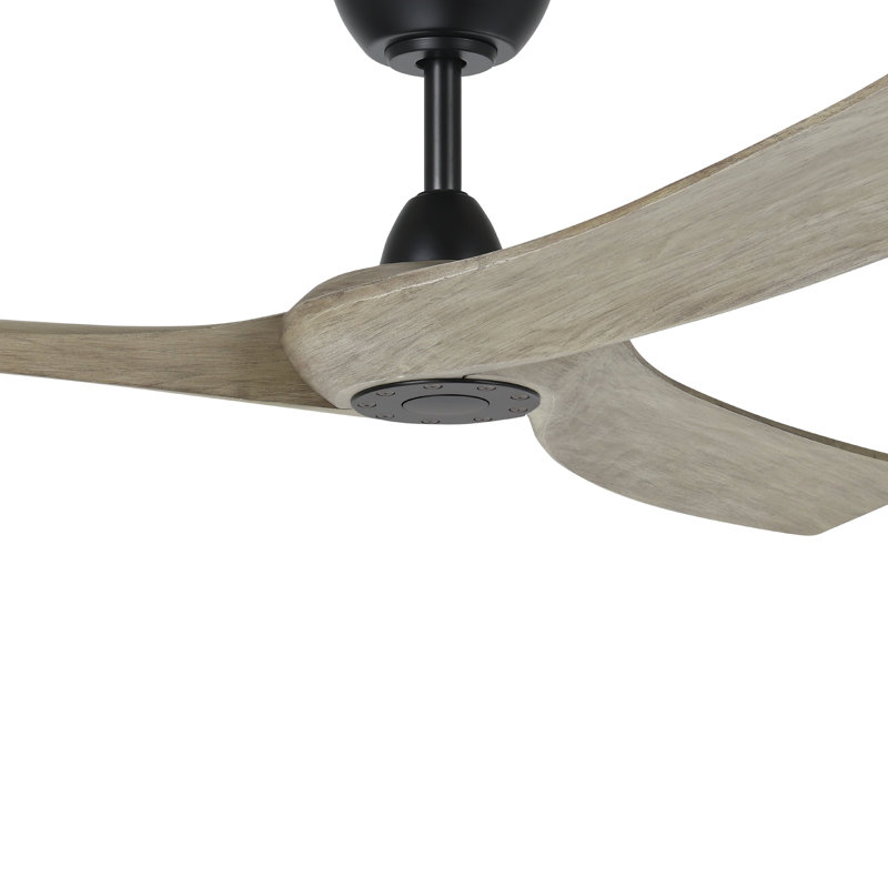Gallashaw 60 inch Ceiling Fan, Gray Wood, Black