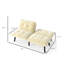 Lit simple crème moderne qui peut être converti et plié, 2 places, dossier réglable pour un confort personnalisé, revêtement en velours, structure en métal, rembourrage en mousse, petit salon convertible pliant