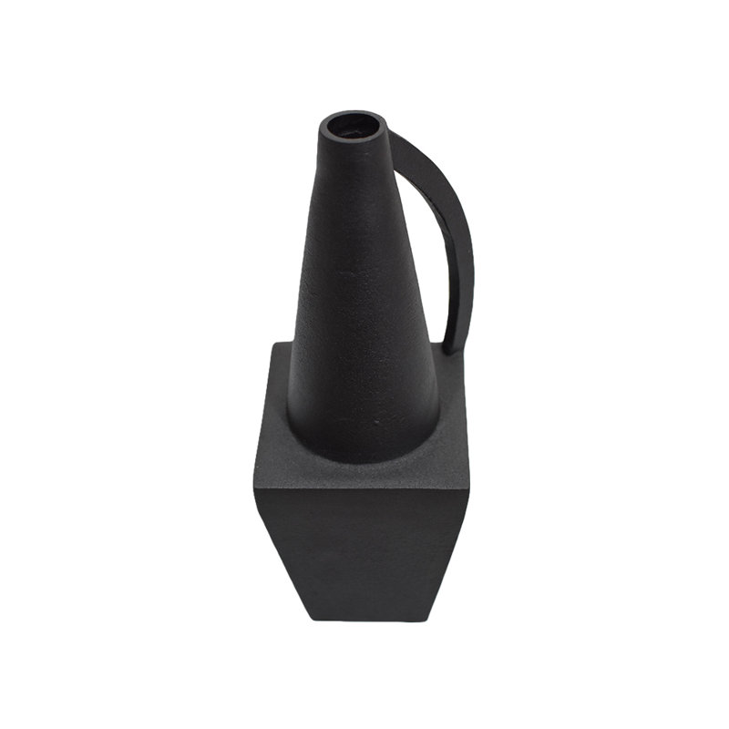 Vase de table en métal Alyha, H 11 po x l 2,5 po x P 2,5 po, Noir