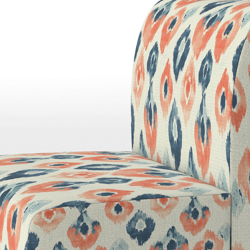 Fauteuil rembourré Boho - fauteuil rouge Ikat Meadow, Pantoufle sans accoudoirs
