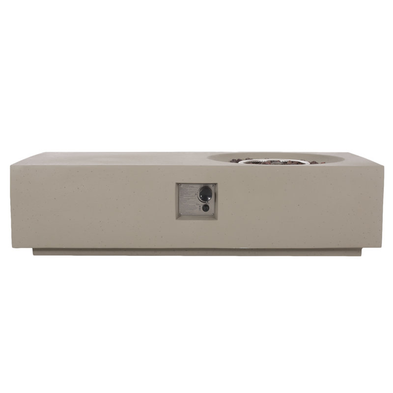 Modern Grey Patio Fireplace With 50,000 Magnesium Oxide 15.04" Fire Pit - , Style