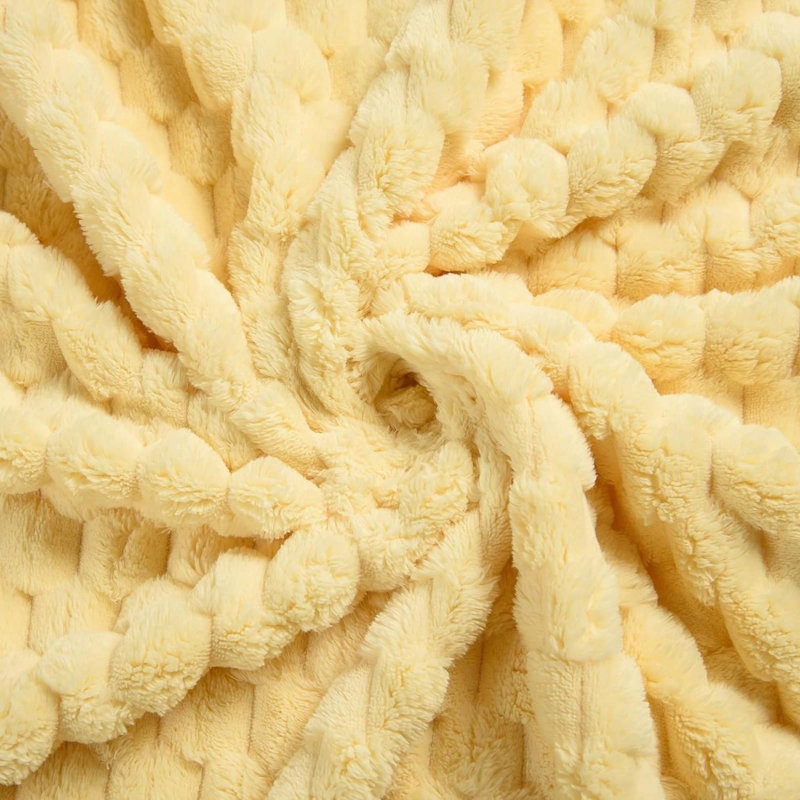Knitted Throw Blanket, Yellow