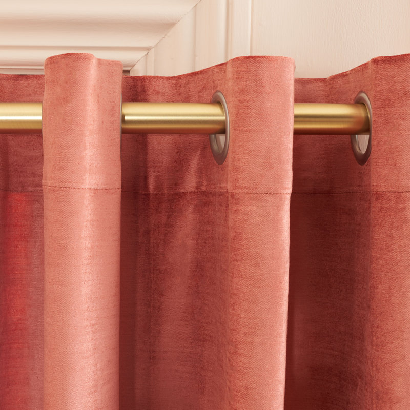 Ida Room Darkening Curtain Single Panel, 52" W x 96" L, Rust