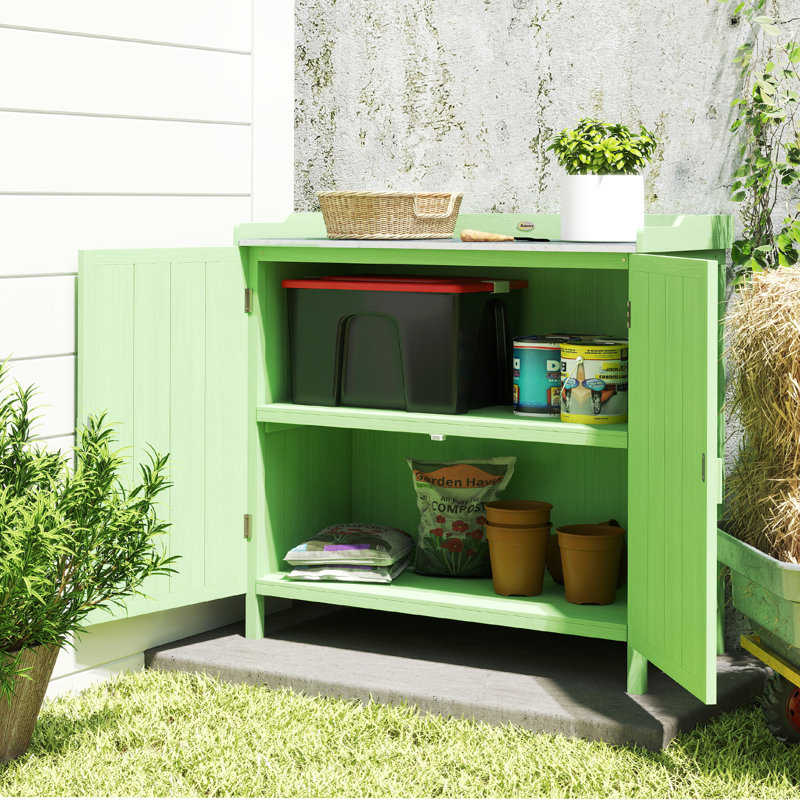 Fir Wood, Metal Potting Bench