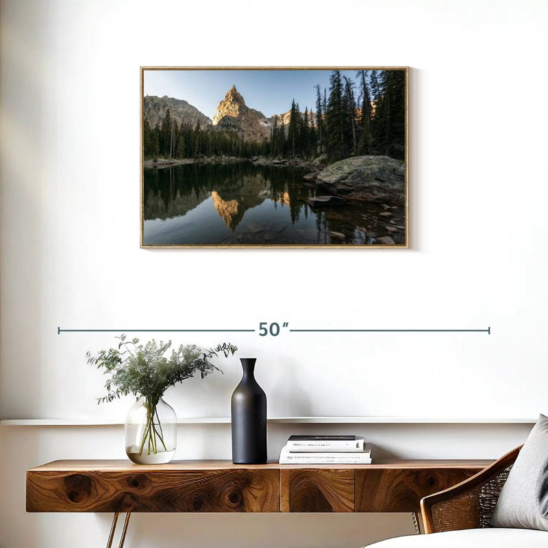 Lac Clear Crater, Cadre flottant en bois naturel, 31 po x 21 po