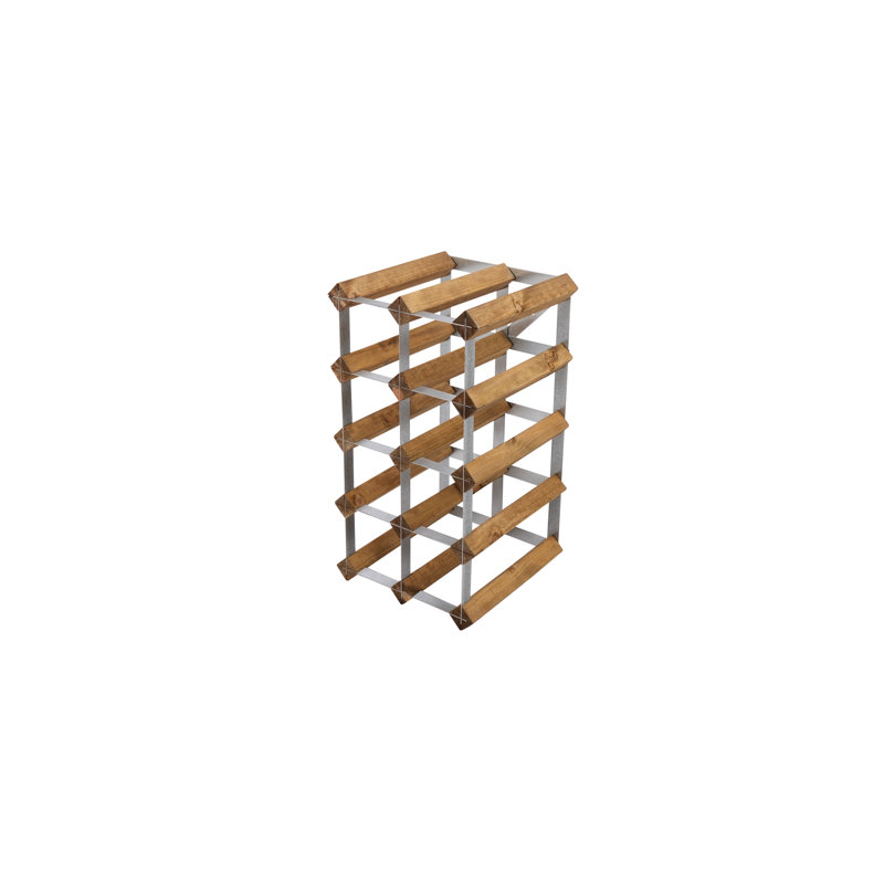 Brejon 12 Bottle Solid Wood Standard Wine Bottle Rack Brown