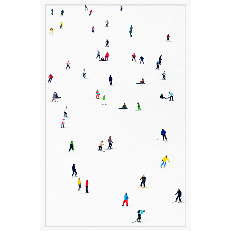 Colorful Skiers on Snowy Mountain Print