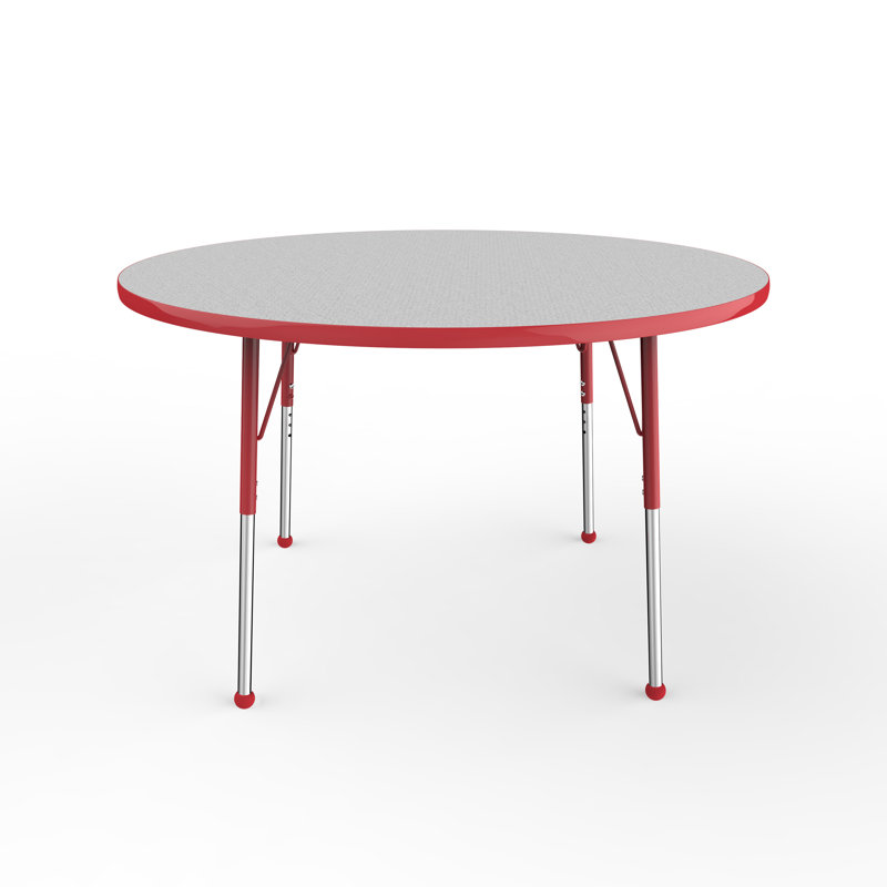 Table d'activité thermo-fusionnée réglable 48 po, Gris, Pied épais, Noir