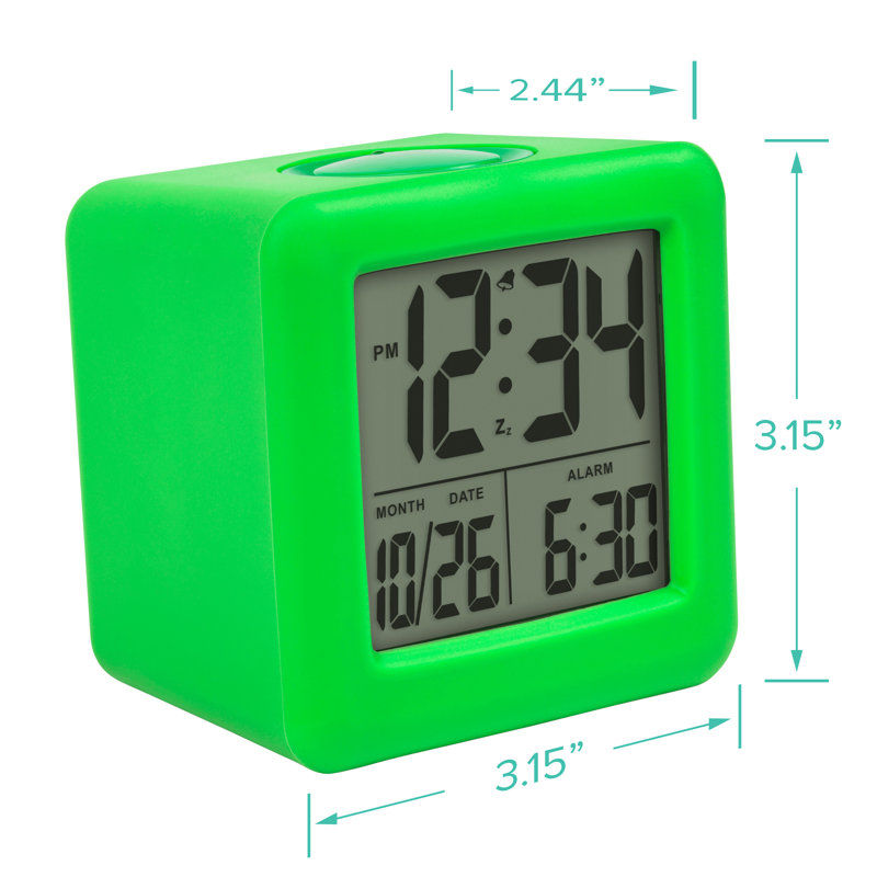 Digital Mechanical Alarm Tabletop Clock in Green
