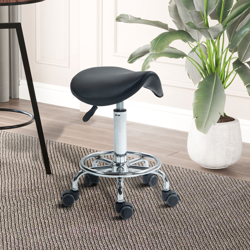 Adjustable Height Lab Stool, Noir