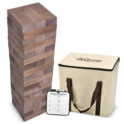 GoSports Toppling Tower - Giant Wooden Stacking Game - Stacks Up to 5 ft