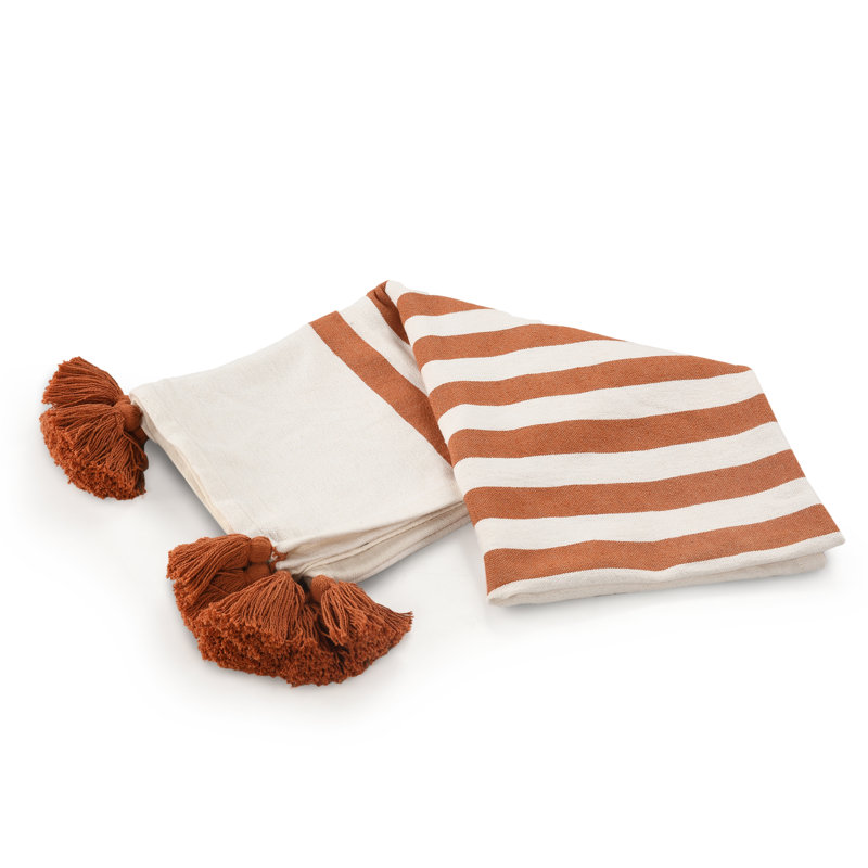 Jeté en coton , Orange