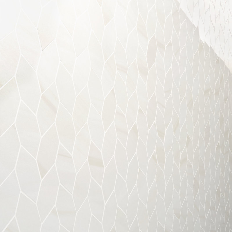 Terius Dolomite 11.41'' W x 14.96'' L Porcelain Tile Mosaic Foliage (1.19 SQFT / Sheet)