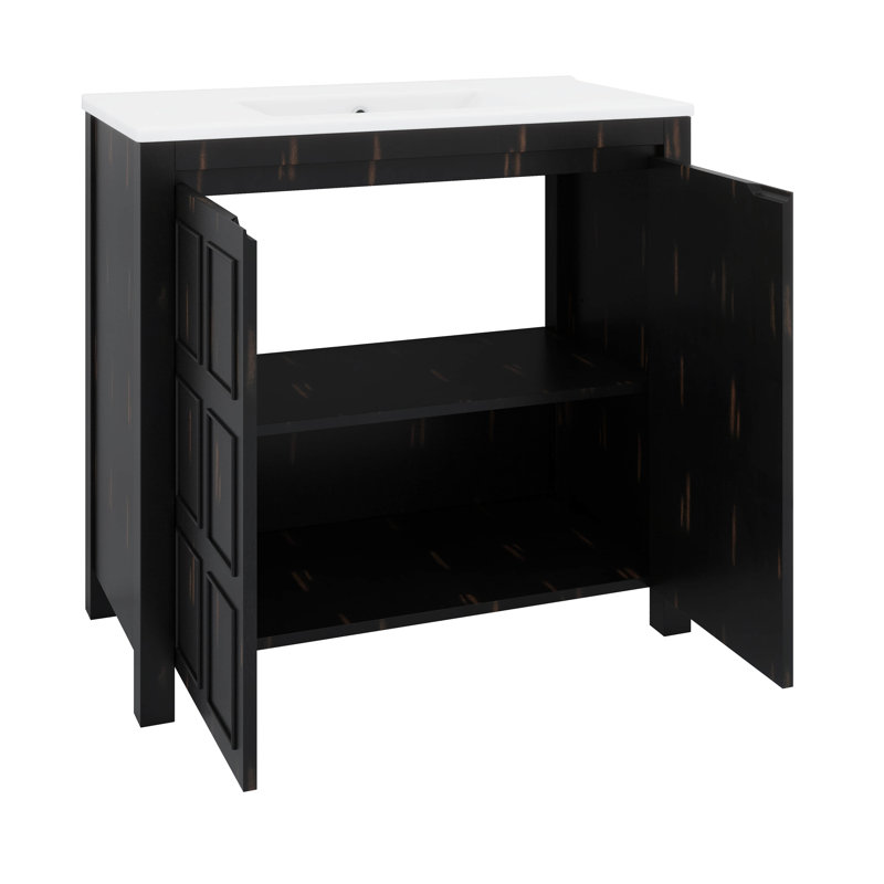 Ensemble de meuble-lavabo 72 po avec double meuble-lavabo, double lavabo en céramique, tablette réglable