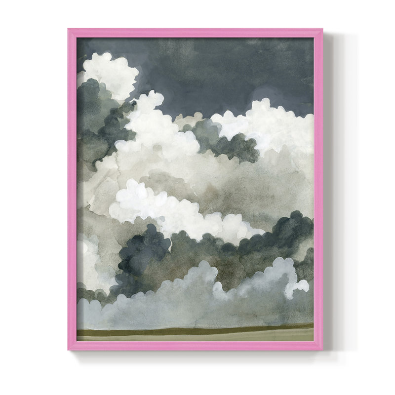 «Vast Neutral Sky II», reproduction encadrée - bois massif, H 10 po x l 8 po, Rose