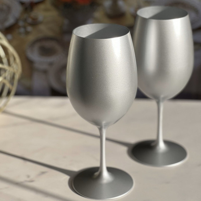 Verres à vin en plastique métalliques, Argent argent, 20 oz liq.