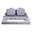 Housse modulaire grise 10 pièces - Molleton doux, mousse 28D haute densité, crée des fosses de châteaux de voitures, base large pour plus de stabilité, canapé à fermeture à glissière se transformant en lits de plancher, base centrale basse,