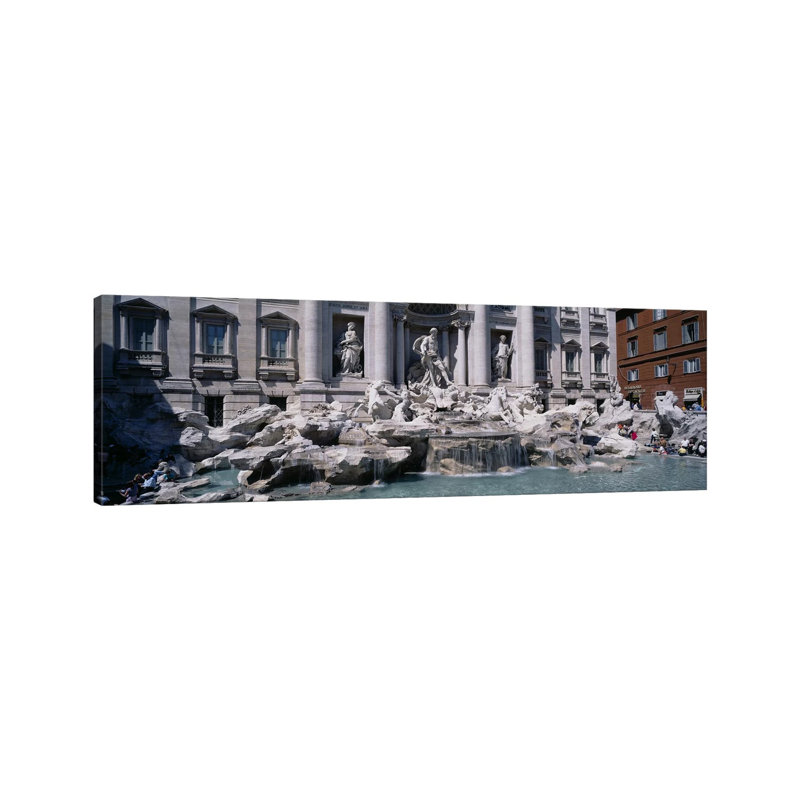 Trevi Fountain, Rome, Lazio, Italy - Wrapped Canvas Panoramic Print, 30.48 cm H x 91.44 cm W x 1.91 cm D