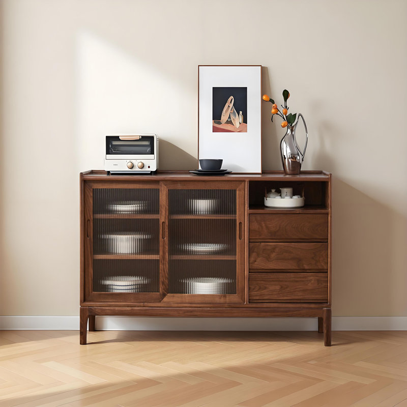 Buffet de rangement multifonctionnel en bois massif, H 32,28 po x l 47,24 po x P 15,74 po