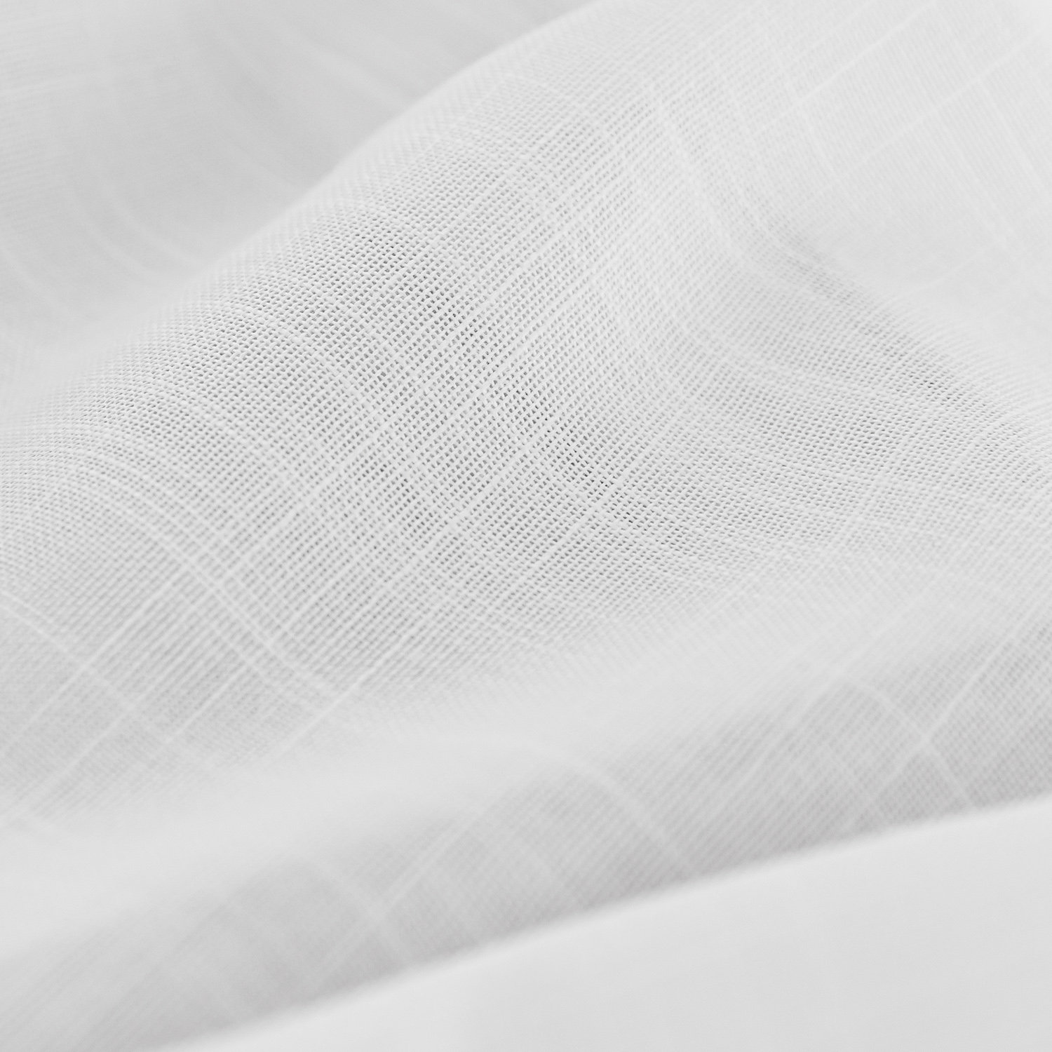 Toyoko Semi-Sheer Linen Blend Curtain Set, 52" W x 72" L, White