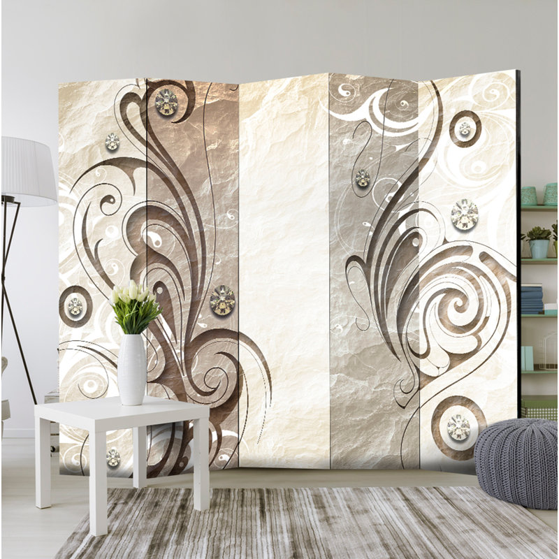 Solid Wood Folding Room Divider, 5