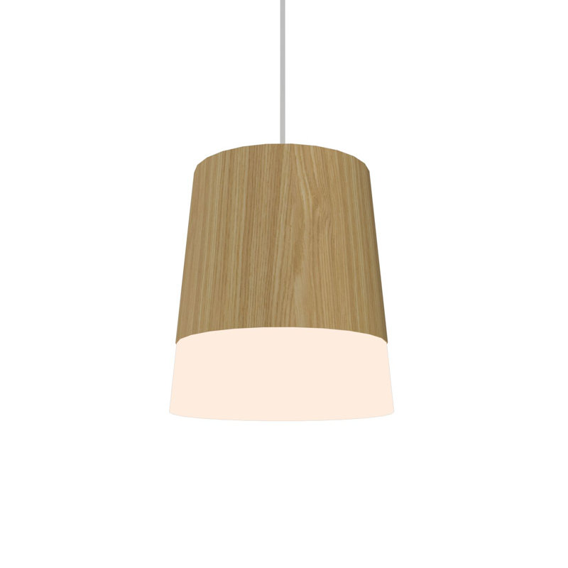 Cônico 1 - Light Pendant, Maple, Matte Black, 12.99" H x 10.83" W x 10.83" D