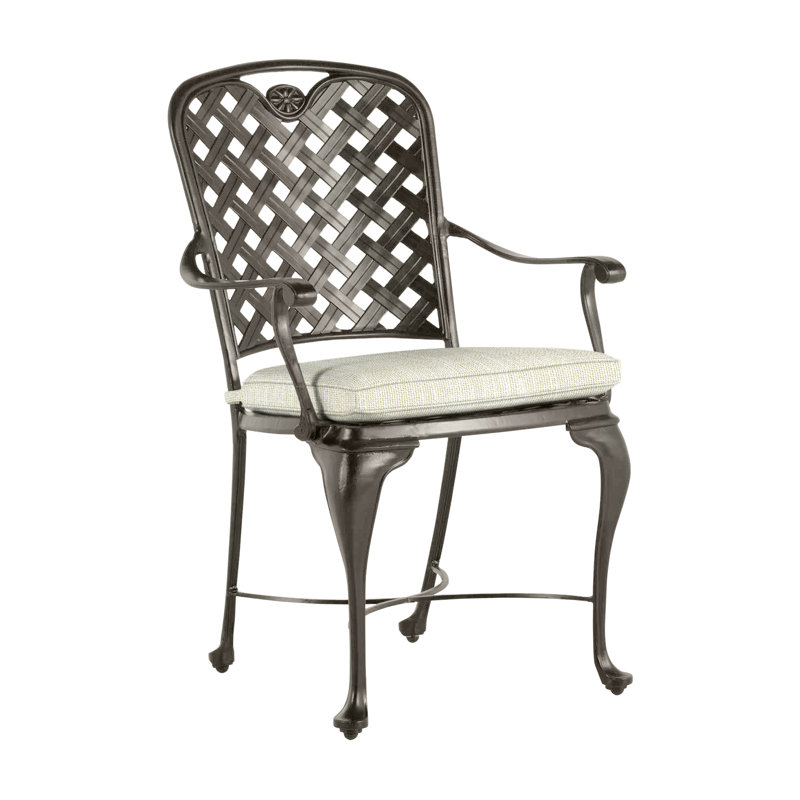 Provance Patio Dining Armchair with Cushion, Welt, Chalk, Bali Pearl