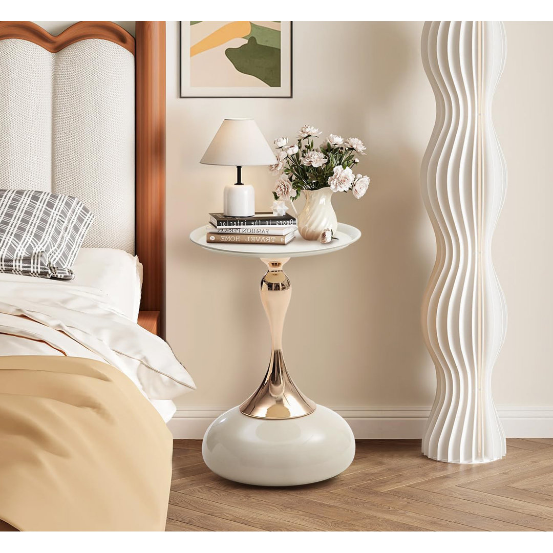 Modern Corner Accent Table Metal Round Unique End Tables Side Table
