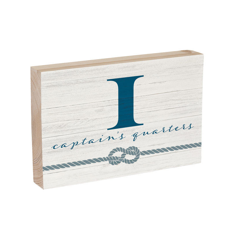 Capitaine de monogramme côtier en bois 12 x 8 po I