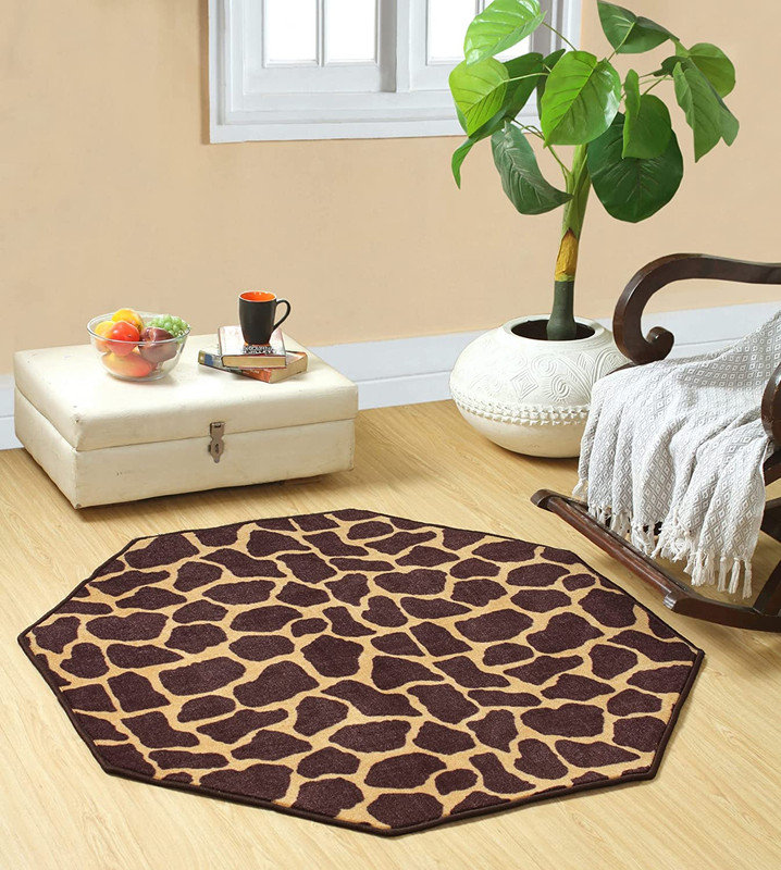 Tapis imprimé animal - Girafe, Octogone 8 pi