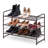 3 Tier 9 Pair Stackable Metal Shoe Rack, Expandable Shoe Storage Organizer Adjustable Shelf Height-566390922-570954588