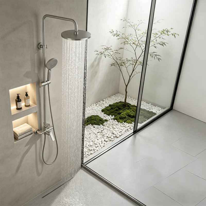10" Rain Shower Head With Handheld Spray Combo, Brushed Nickel