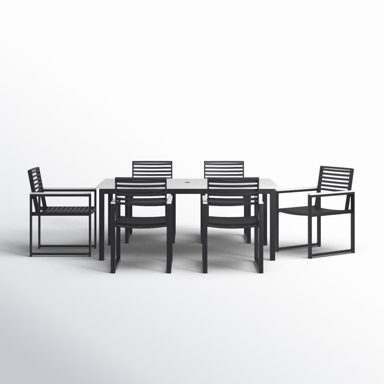 Townsend 72'' Rectangular 6 - Person Outdoor Dining Set