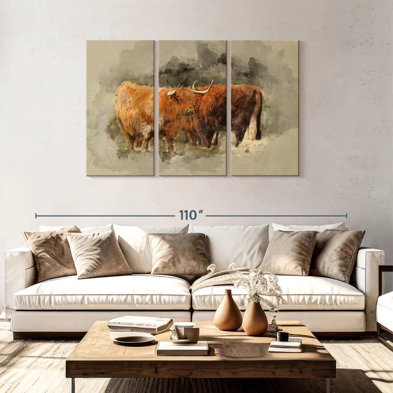 Brampt Highland Cows, 48" H x 74" W