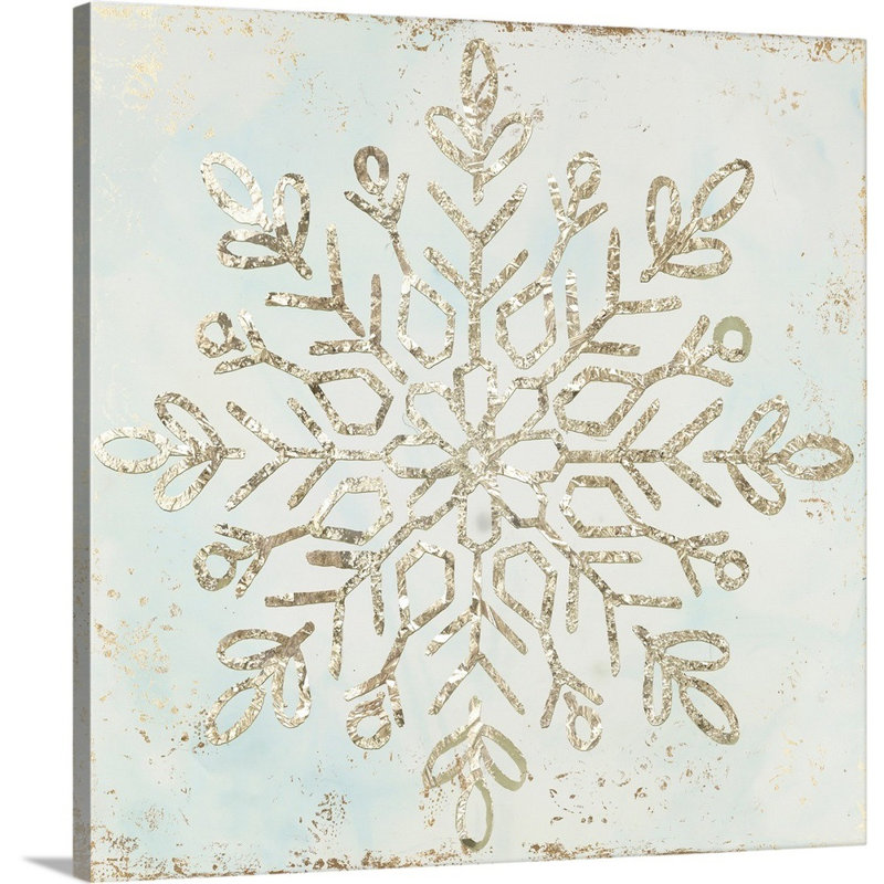 Glistening Snowflake I - reproduction d'art sur toile, Toile tendue, H 36 po x l 36 po x P 1,25 po
