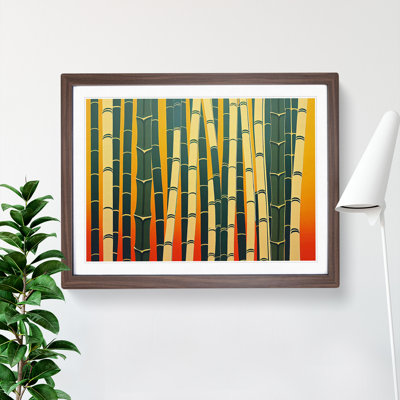 Illuminated Abstract Bamboo Forest - Single Picture Frame Print