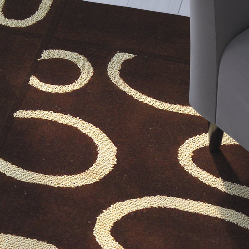 Amier Hand Tufted Wool And Viscose Geometric Rug, Rectangle 5' x 8'