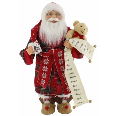 16" Fuzzy Rudolph Slipper Santa